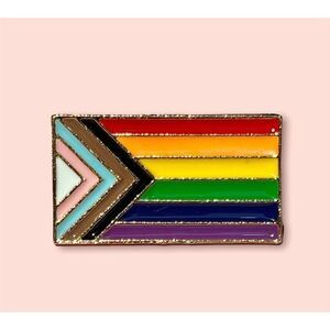 Pride LGBQTIA+ Trans  and POC Inclusive Rainbow Pride Flag Enamel Pin
